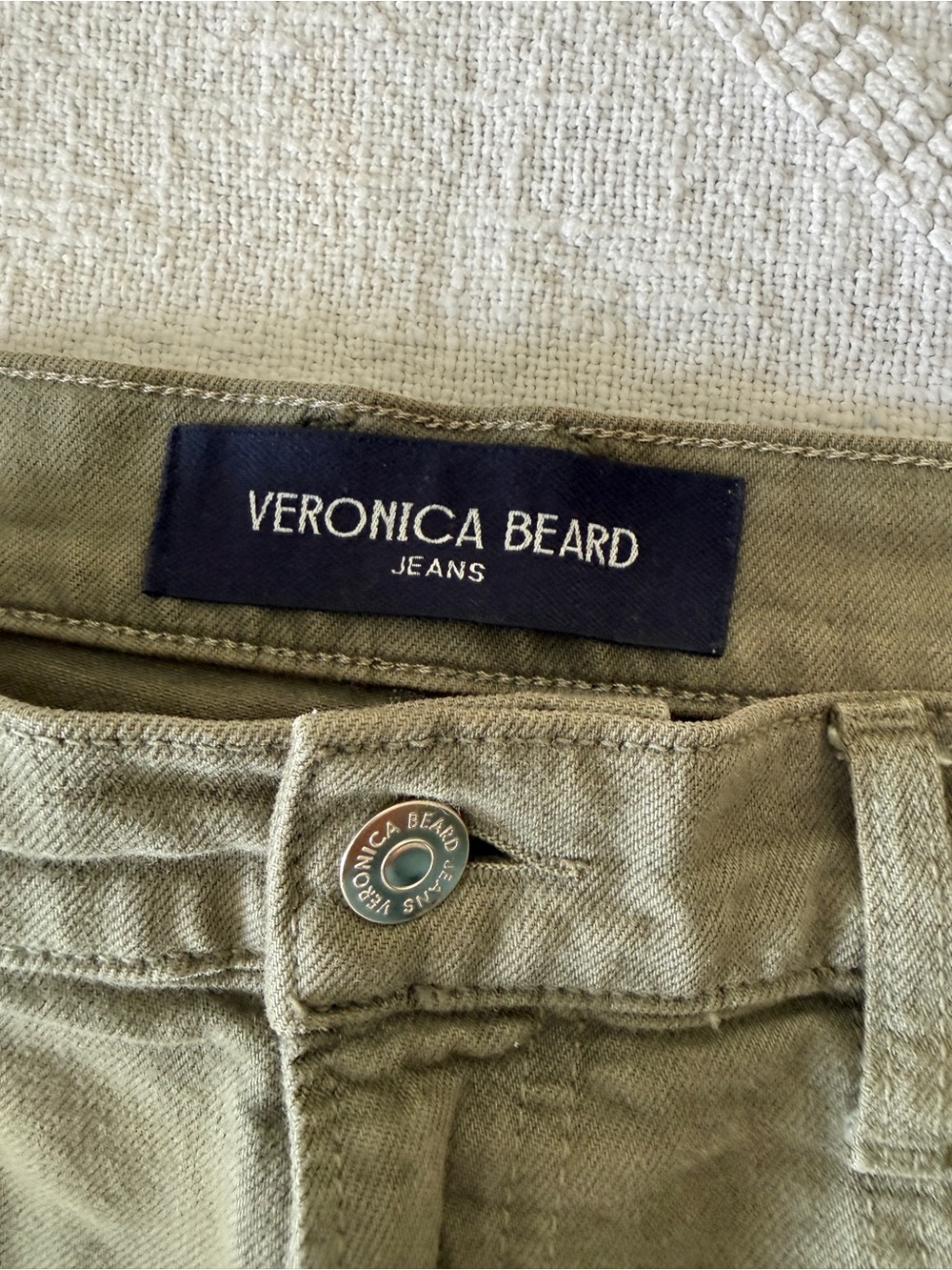 Like New! Veronica Beard Crosbie High Waist Crop Wide Leg Green Jeans Size 31/12 - Picture 7 of 12